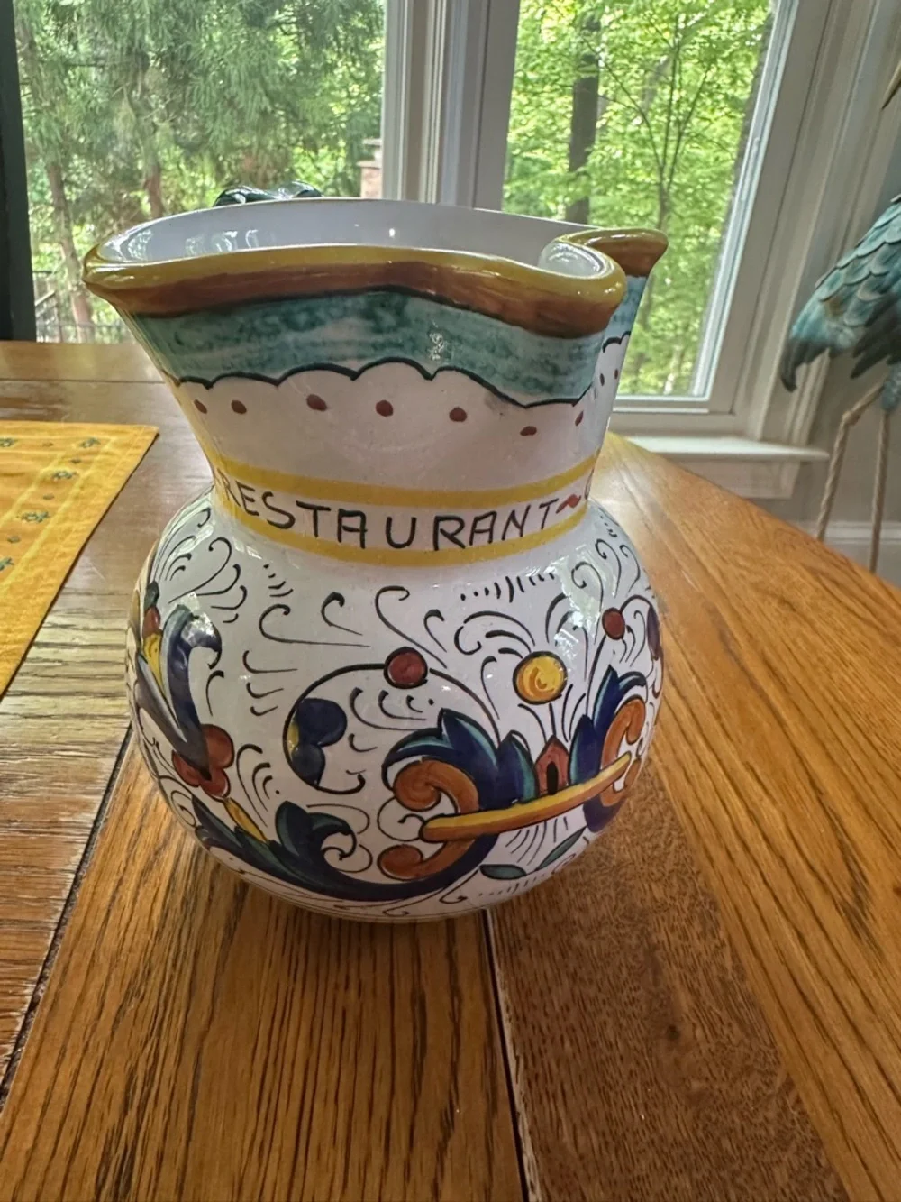 RICCO DERUTA DELUXE: TRADITIONAL DERUTA PITCHER From ENZO RESTAURANT